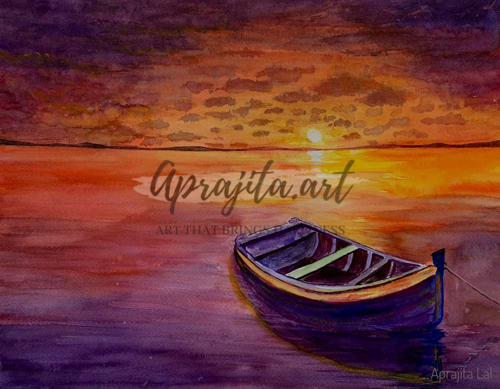 "Glorious Sunset" in Watercolor by Aprajita Lal 