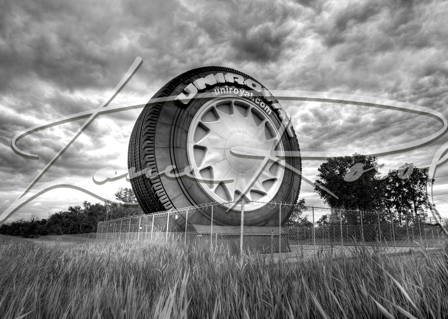 The Big Tire On I 94 (Monochrome) Photography Art | Lance Rosol Fine Art Photography