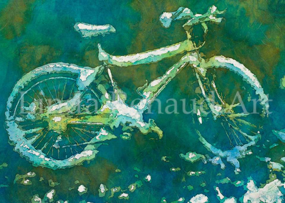 bicycle in snow art print