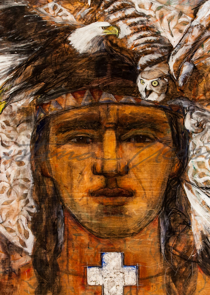Balance of Wisdom and Strength Native American Man Art