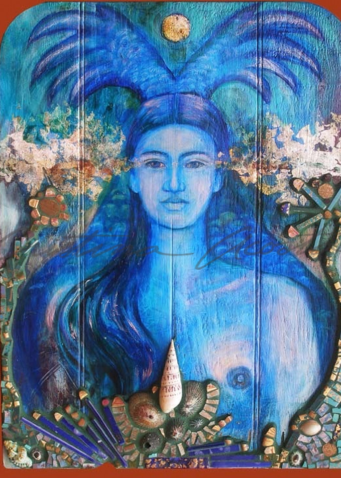 la sirena blue mermaid exvoto retablo