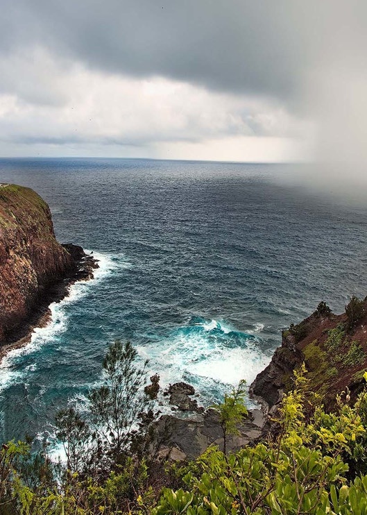 Storm approaches Kilauea Lighthouse and Wildlife Refuge | Kauai Fine Art Photography, Hawaii