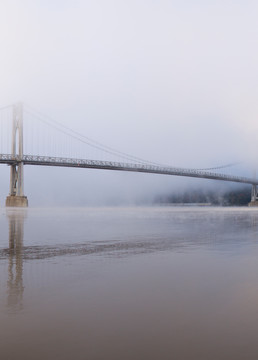 Mid-Hudson Bridge Morning Fog - Poughkeepsie - New York