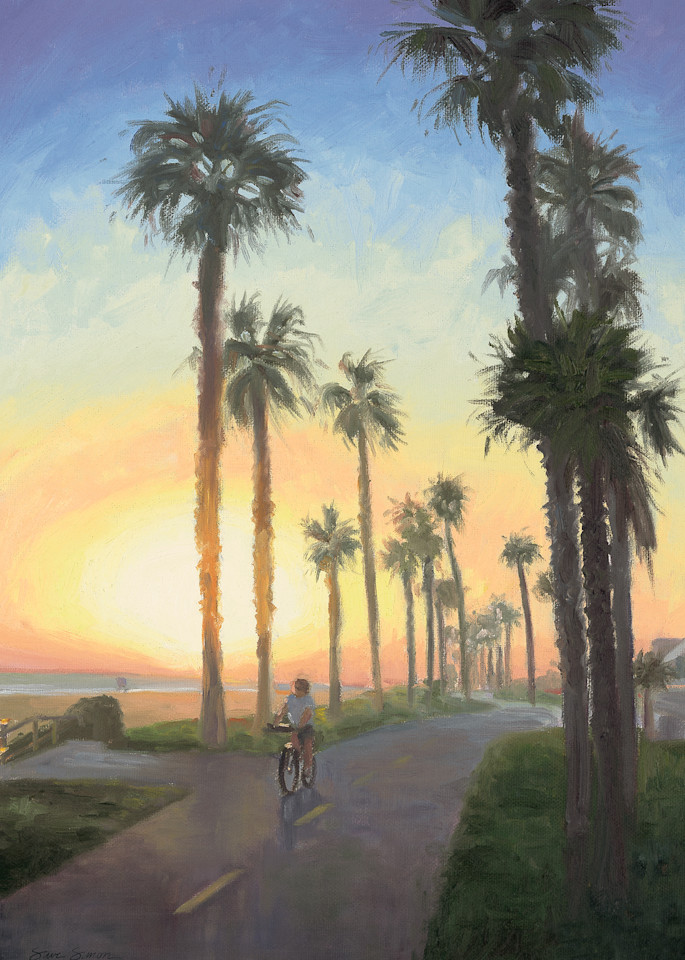 Huntington Beach Bike Path at Sunset