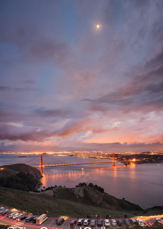 Moon Over Marin And Golden Gate Art | The Carmel Gallery