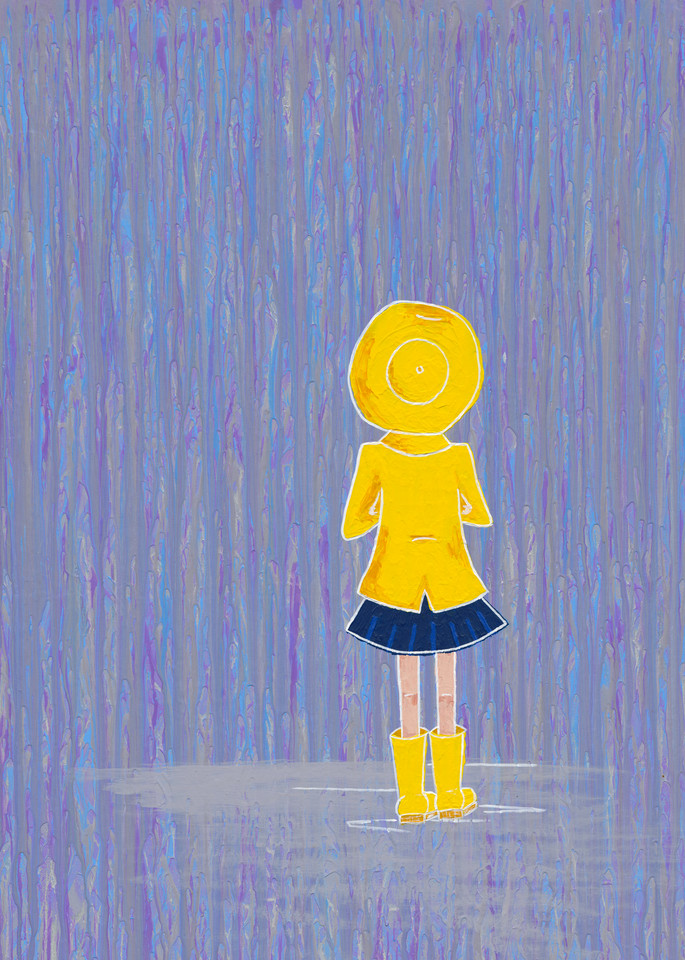 A litte girl in a raincoat