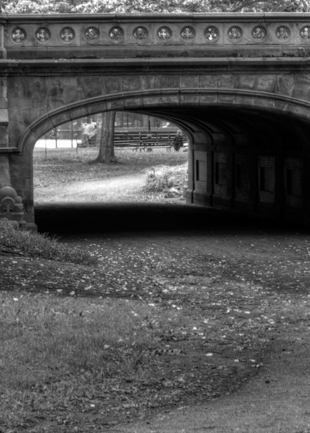 Fine Art Black and White Photograph of Central Park Bridge by Michael Pucciarelli