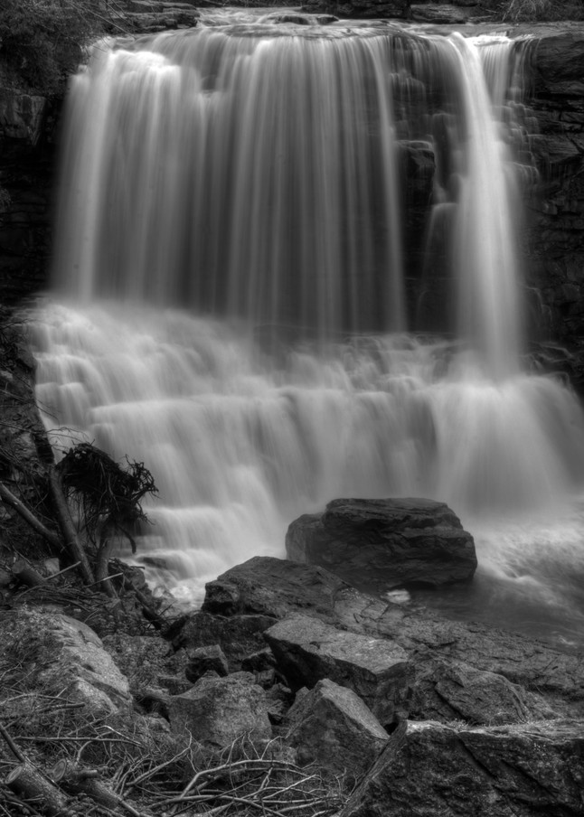 Fine Art Black and White Photograph of Blackwater Falls by Michael Pucciarelli