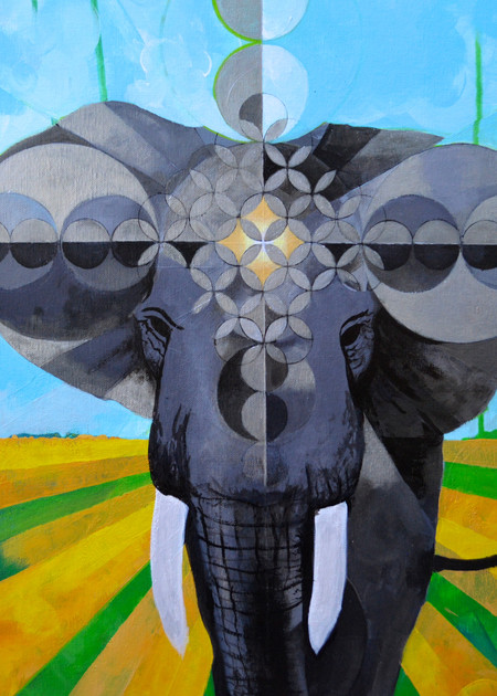 Elephant Power Mandala: Silver Edition Art | Gnarwhal Designs