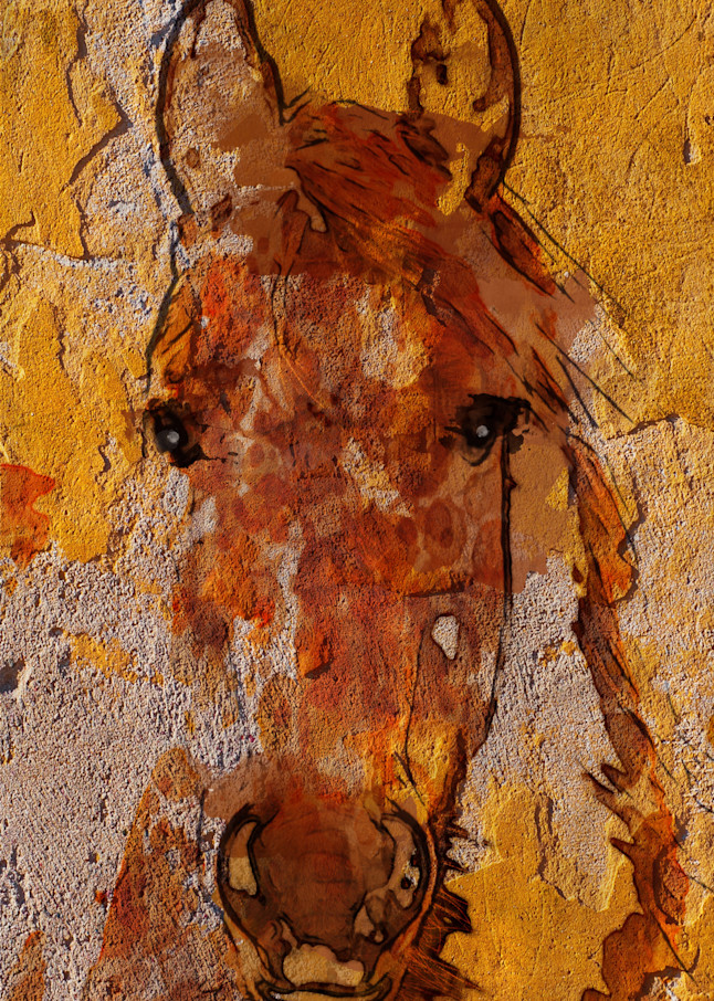 Yellow Horse, Equestrian Rustic Wall Art, Textured Decorative Horse Art, Farm House Wall Decor