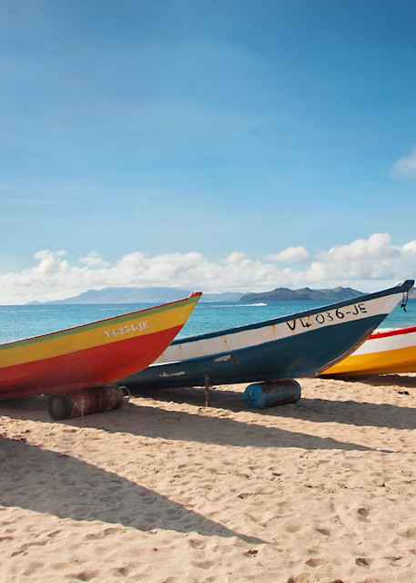"Caribbean Fishing Boats" Fine Art St Kitts Nevis Beach Photograph
