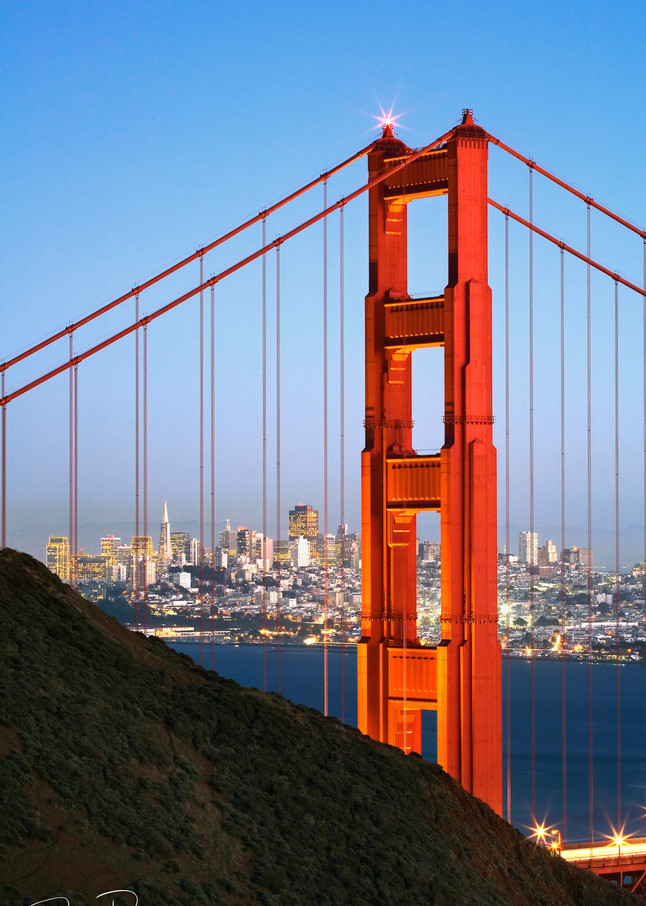 Golden Gate Bridge at Dusk photograph for sale as fine art by Tony Pagliaro