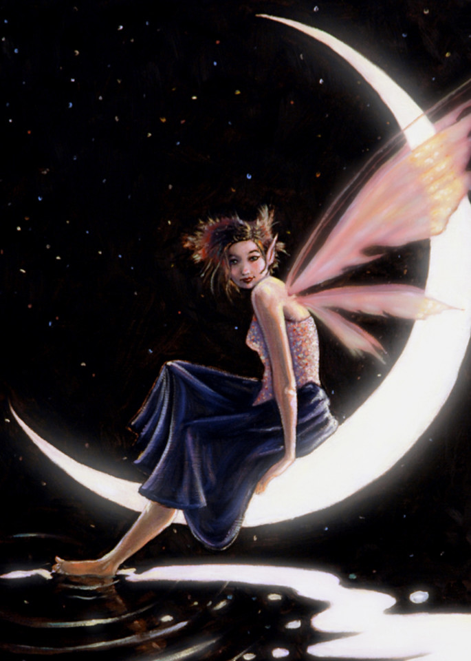 Luna Fairy Oil Painting - Fine Art Prints