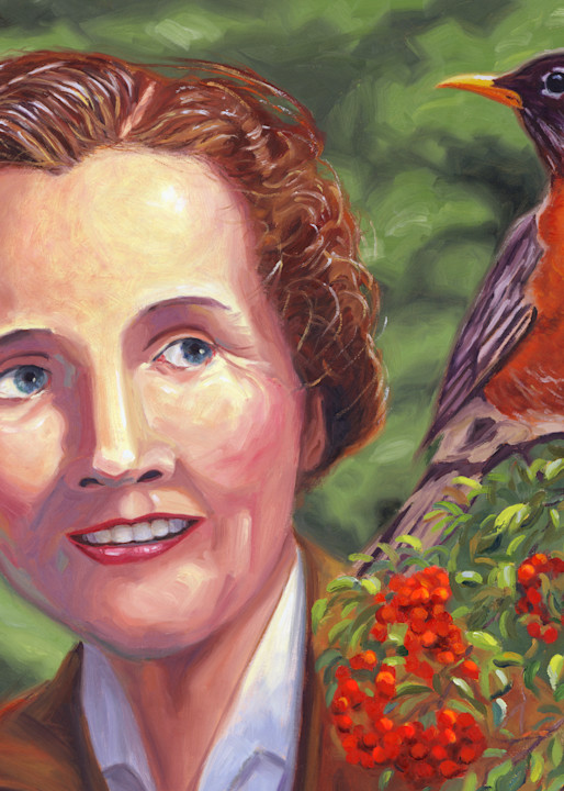 Oil painting portrait of Rachel Carson by Steve Simon