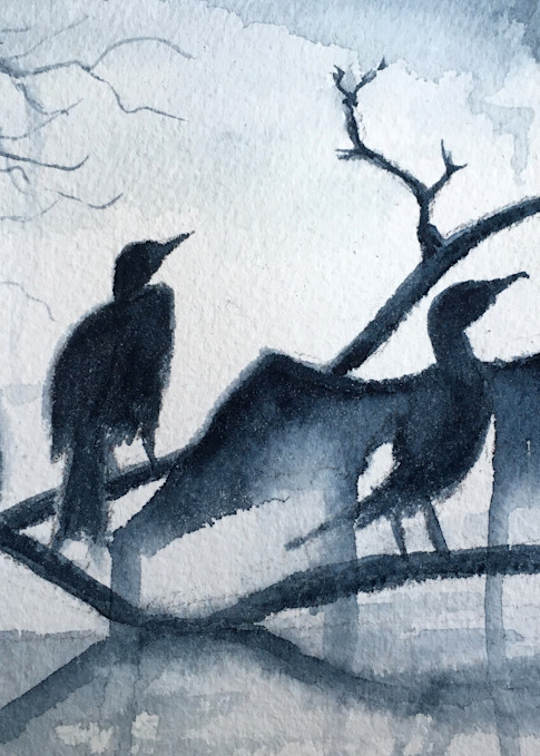 Cormorants painting