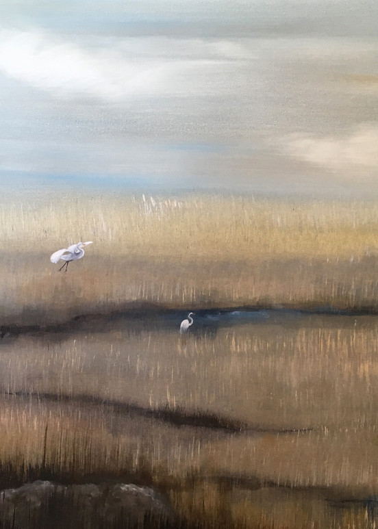 Marsh With Egrets Art | Holly Whiting Art