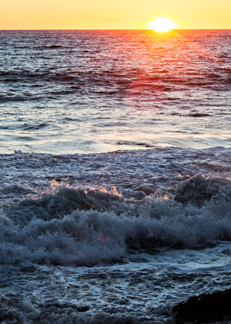 Sun Dipping Past Horizon In Malibu Photograph For Sale As Fine Art