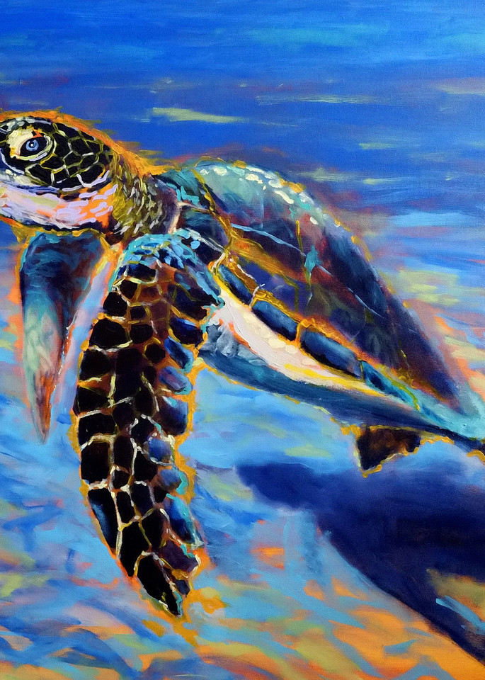 Aquatic Sea Turtle Print | Any size large or small
