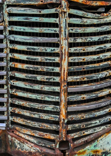 Panorama old chevy front grille art photography
