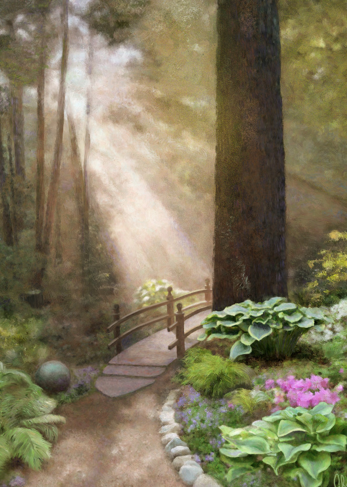 Woodland Sunshine, wall art. A print of an original painting by the artist, Mary Ahern.