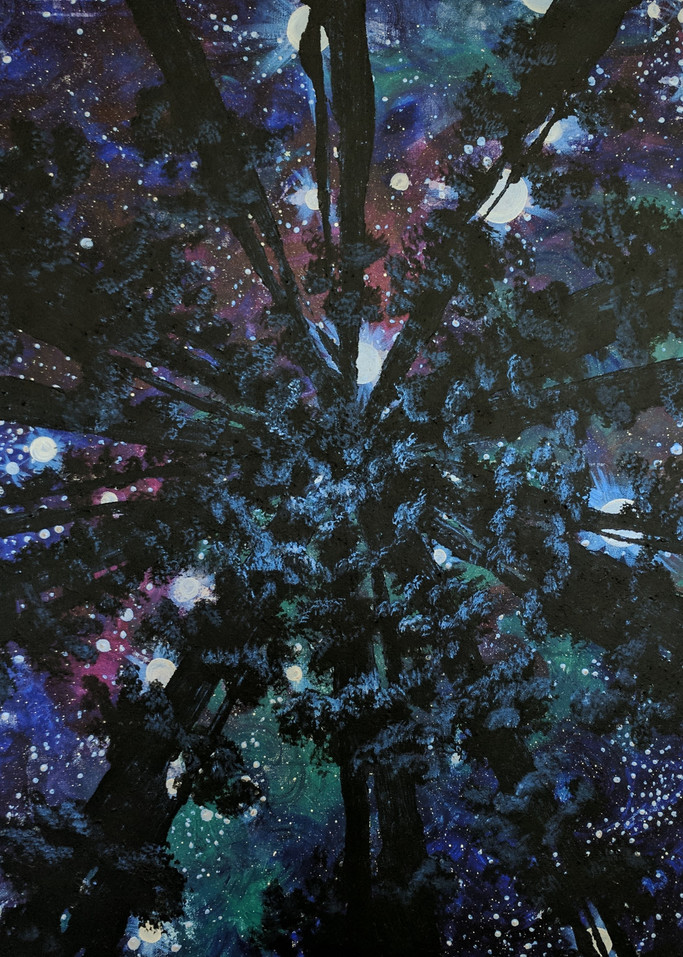 Looking Up, Original Galaxy Painting by Sarah Trieckel Detwiler