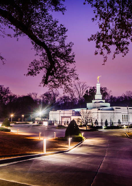 Baton Rouge Temple - Framed Twilight in Purple