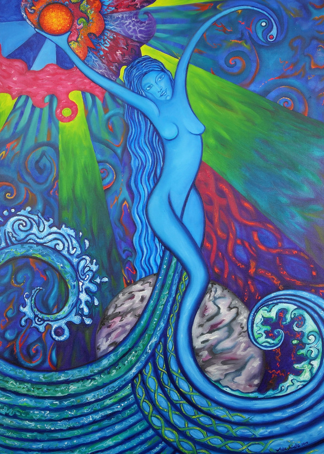 Water goddess mermaid painting 