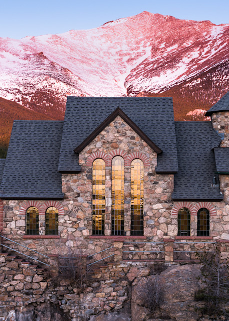 Rocky Mountain art of chapel on the rock by photographer James Frank