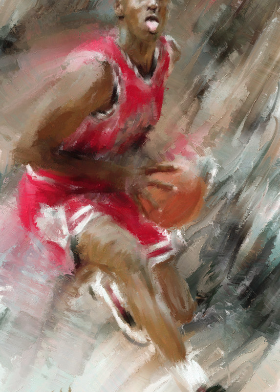 Michael Jordan basketball painting | Sports artist Mark Trubisky | Custom Sports Art