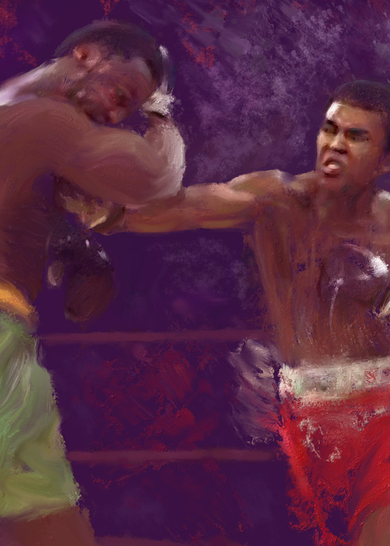 Muhammad Ali boxing painting | Sports artist Mark Trubisky | Custom Sports Art