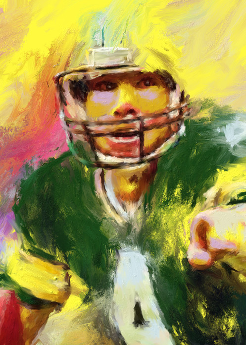 Brett Favre painting | Sports Artist Mark Trubisky | Custom Sports Art