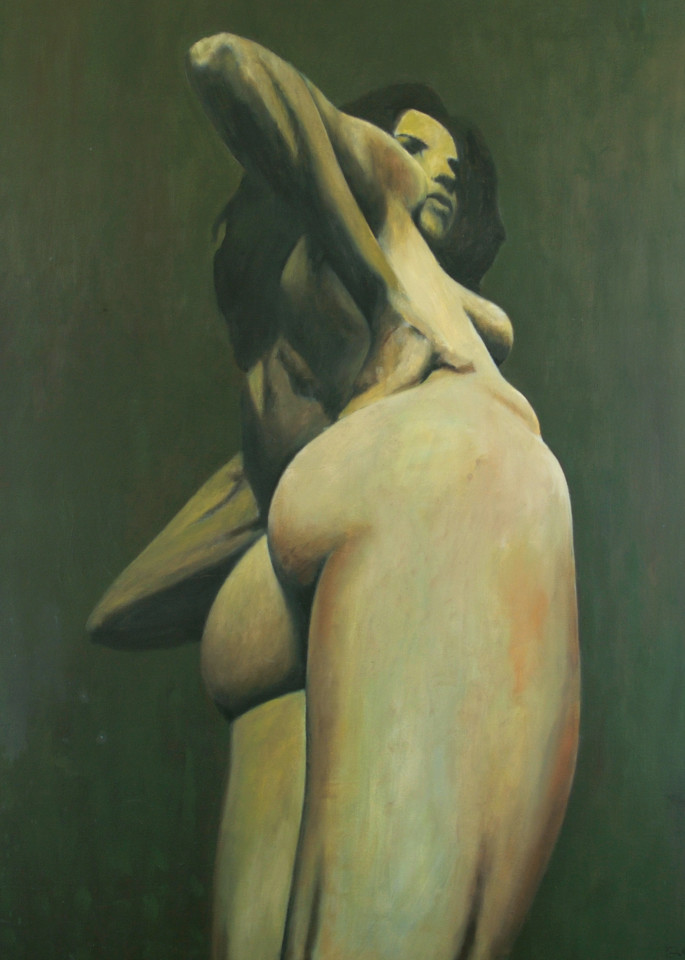 Figure In Green Art | Sandy Garnett Studio