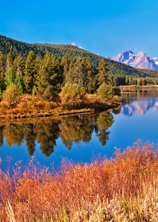 Oxbow Autumn with Mount Moran and Jackson Lake, Woming