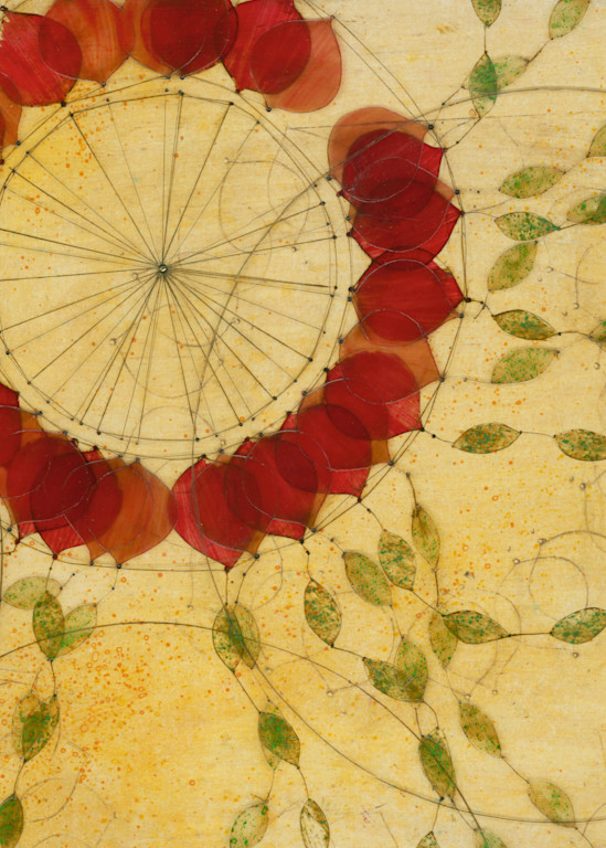 Red Dream Catcher Art | Karen Sikie Paper Mosaic Studio