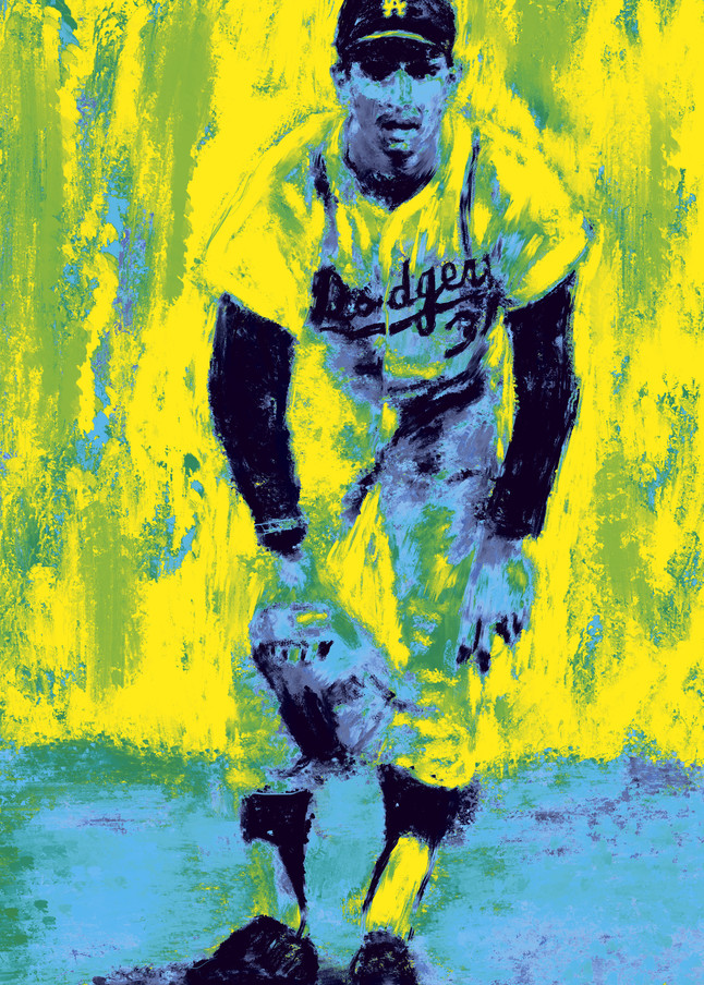 Sandy Koufax Vintage Painting | Sports artist Mark Trubisky | Custom Sports Art.