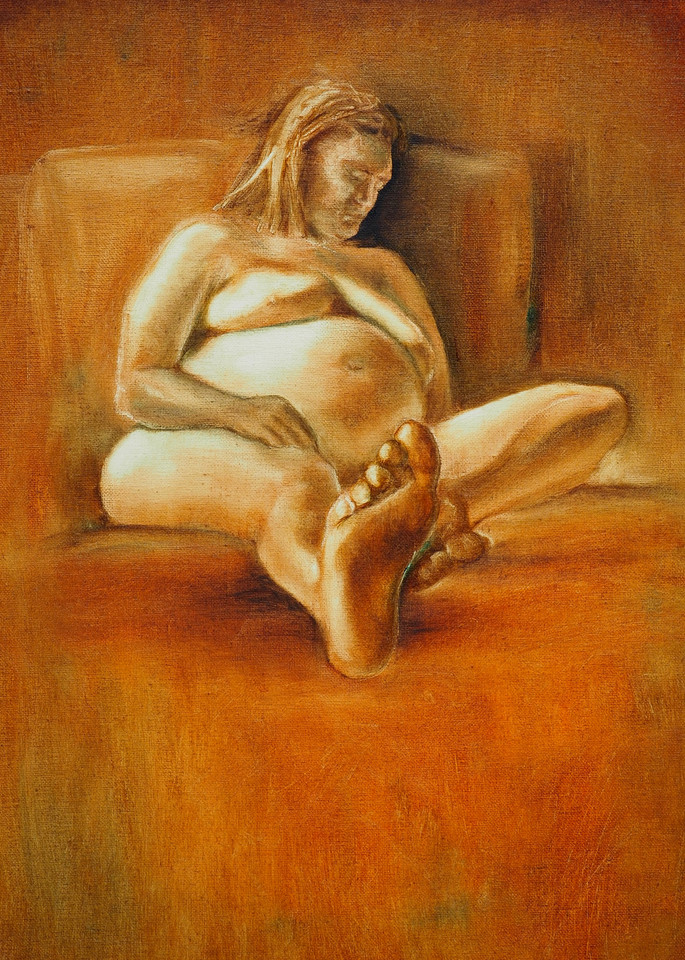 Resting in sepia, nude Fine Art Print by Irina Malkmus. Art for sale.