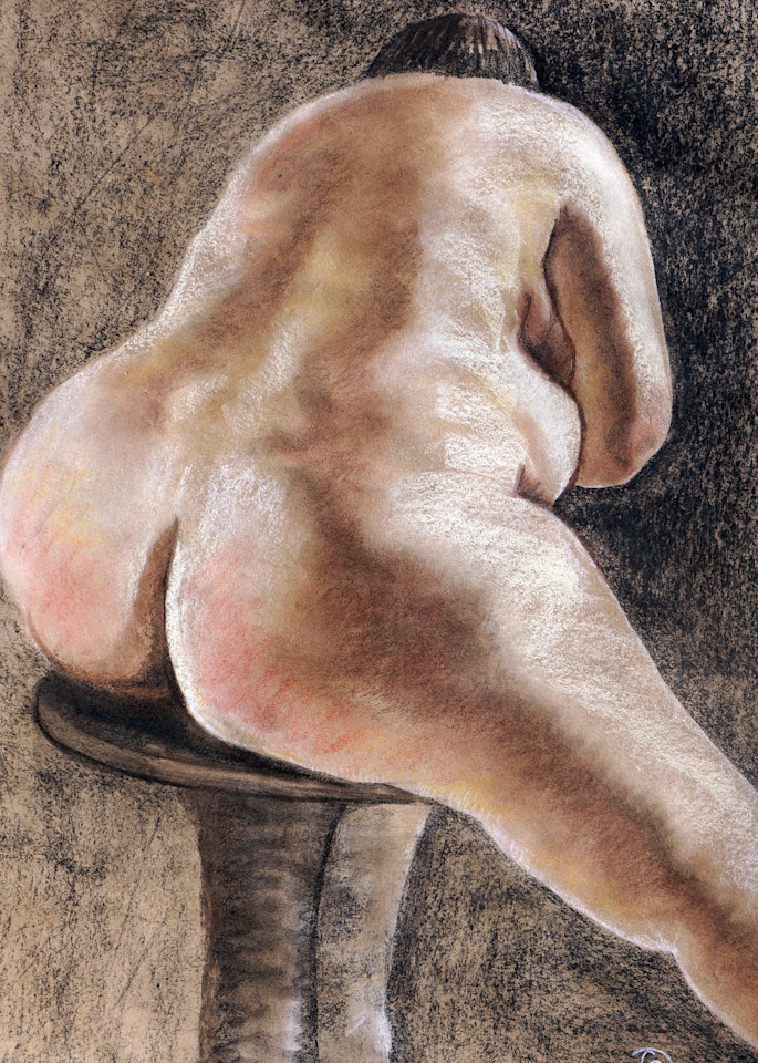 Nude on Round Chair -Fine Art and Prints on Canvas, Paper, Metal & More by Irina Malkmus