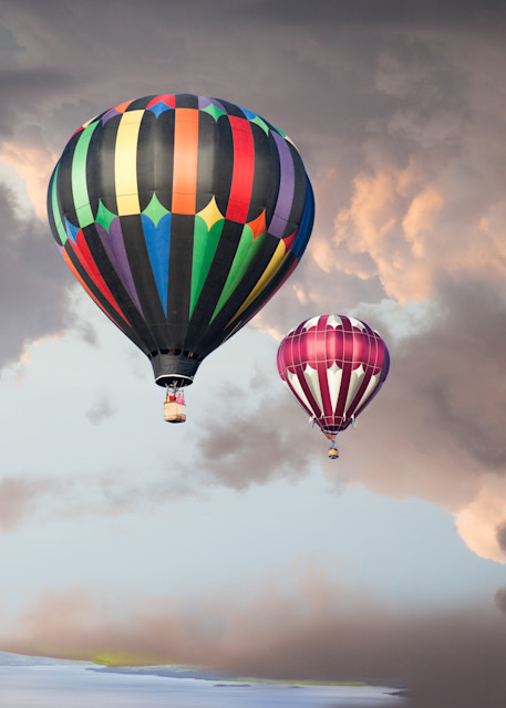 Reno Balloon Race, Photographs of Hot Air Balloons Soaring Into The Clouds.