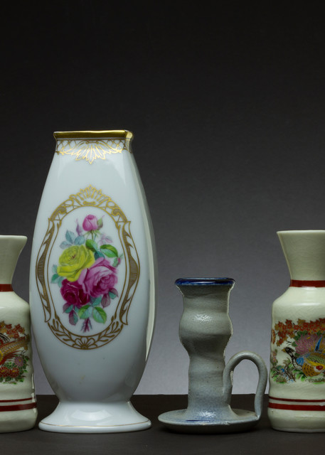 Fine Art Photograph of Vases with Chinaware by Michael Pucciarelli