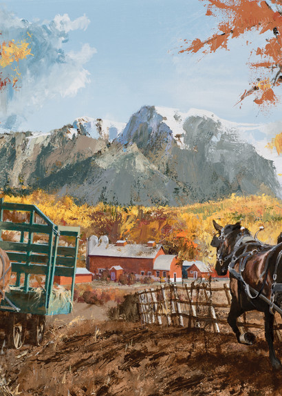 Autumn Hay Wagons Art | Lesa Delisi, Fine Arts