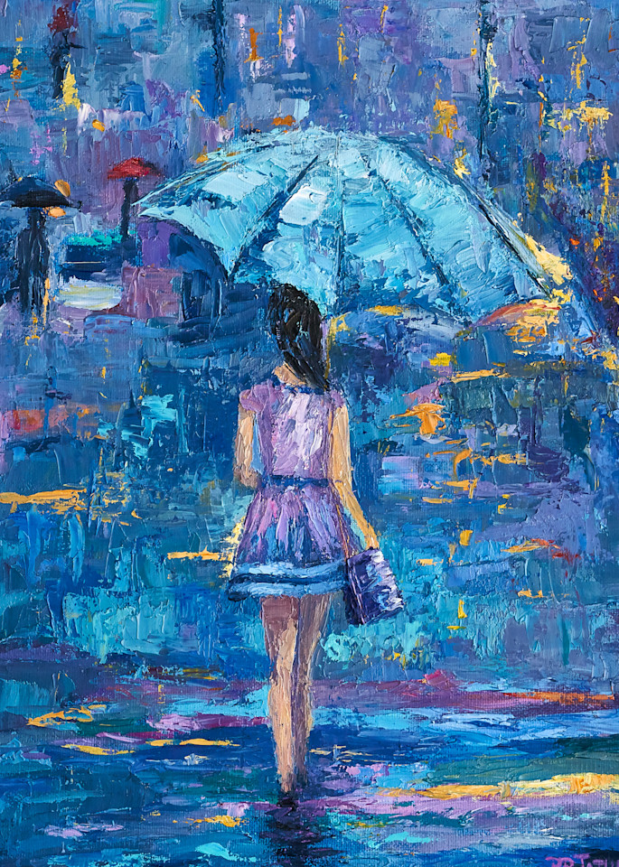 Umbrella Girl Print to add fun and color to your home