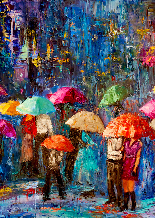 lovers, walking under umbrella, nyc, rainy night