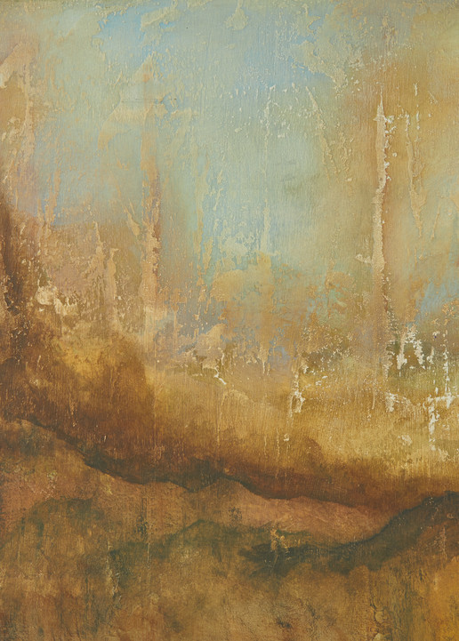 Stone Trail, mixed media abstract landscape by Holly Whiting
