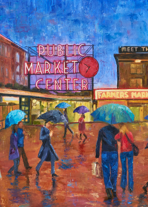 seattle, pikes-place-market, umbrella-art