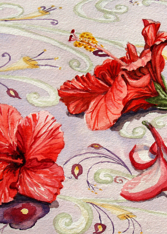 ‘Hibiscus and Plumeria’ Art for Sale