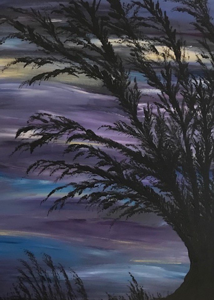 Purple Silhouette Tree