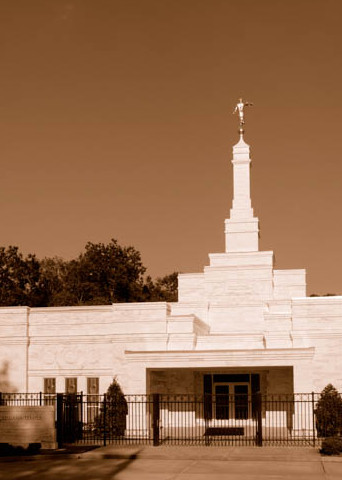 Baton Rouge Temple - Panoramic Sepia