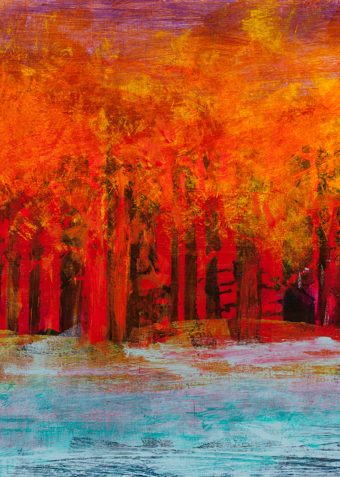 Big Canvas Red Tree Painting