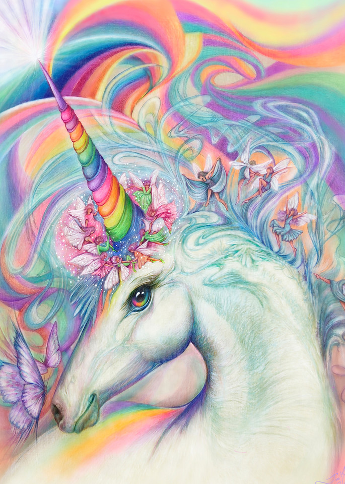 Unicorn's Enchanted Fairy Parade Art | Joan Marie Art