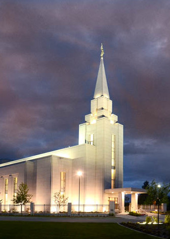 Vancouver Temple - Panoramic Purple Clouds